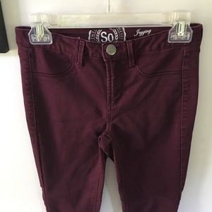 Maroon Skinny Jeans Jeggings